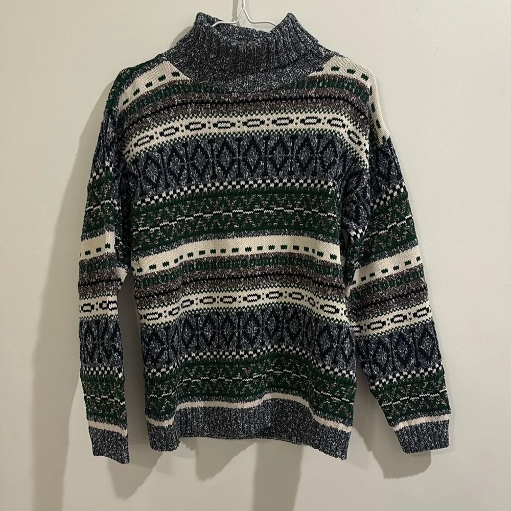 Carly Blake Patterned Turtleneck Sweater